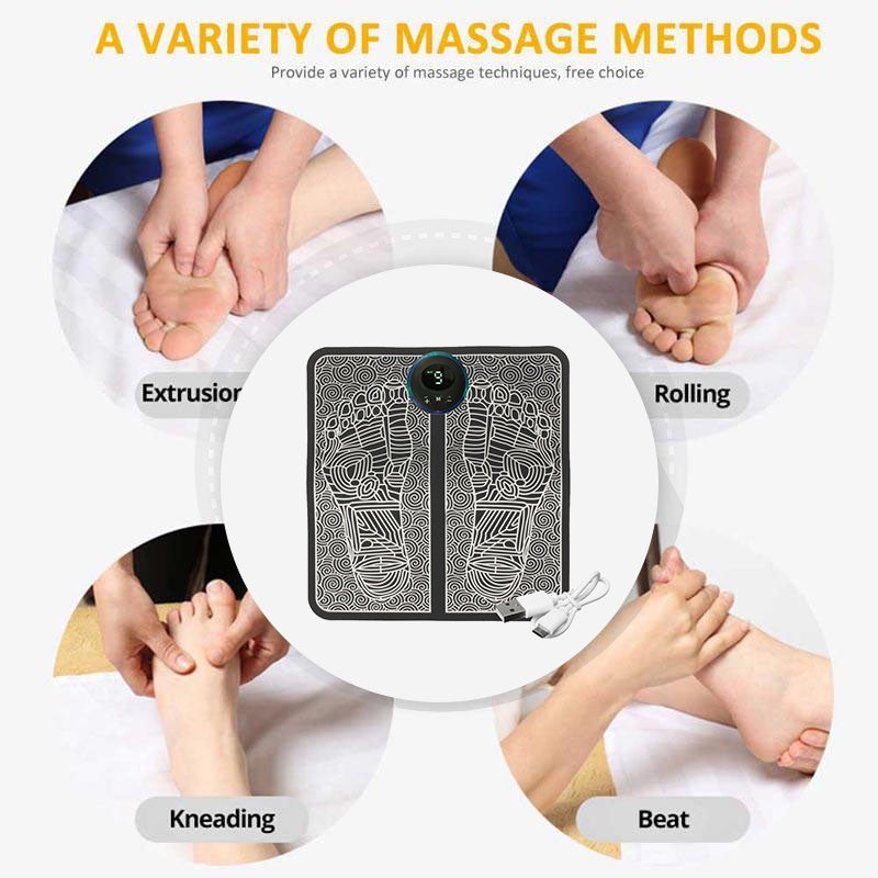 Foot Massager Mat Electric USB Charging Smart Display Tens Acupuncture Feet Cushion Blood Circulation Pad(Without Box)