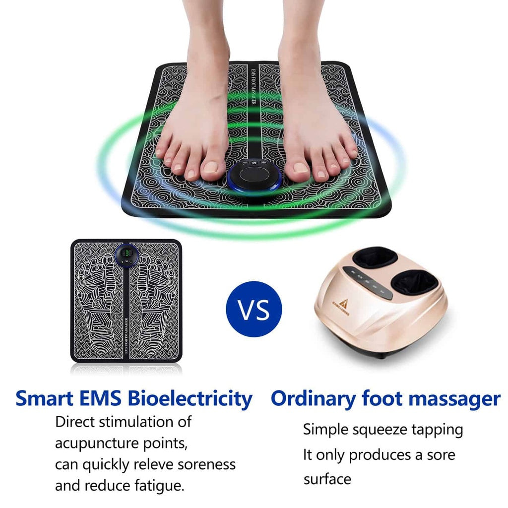 Foot Massager Mat Electric USB Charging Smart Display Tens Acupuncture Feet Cushion Blood Circulation Pad(Without Box)