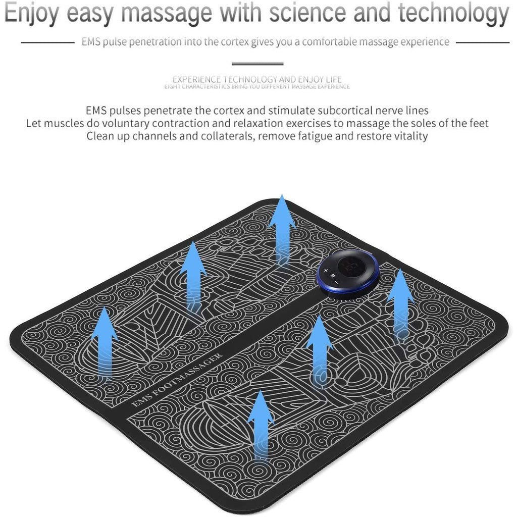 Foot Massager Mat Electric USB Charging Smart Display Tens Acupuncture Feet Cushion Blood Circulation Pad(Without Box)