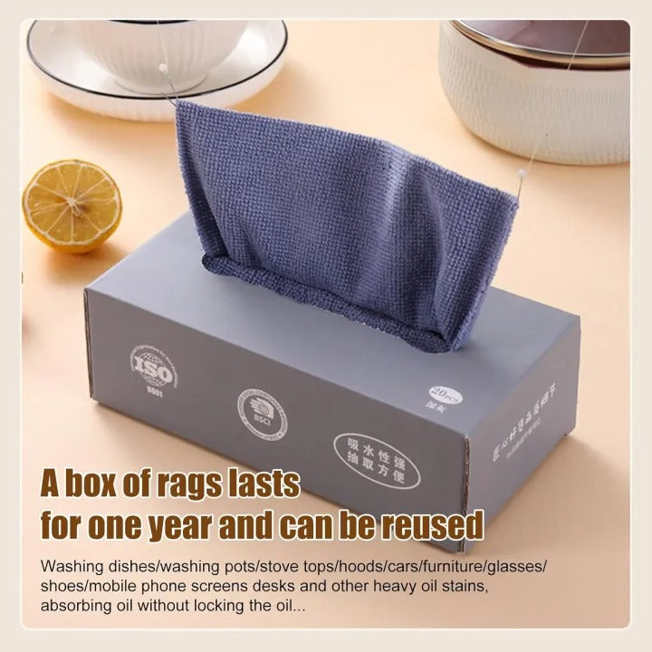 Microfiber Towel Reusable Pack of 20 Pcs Box Random Color