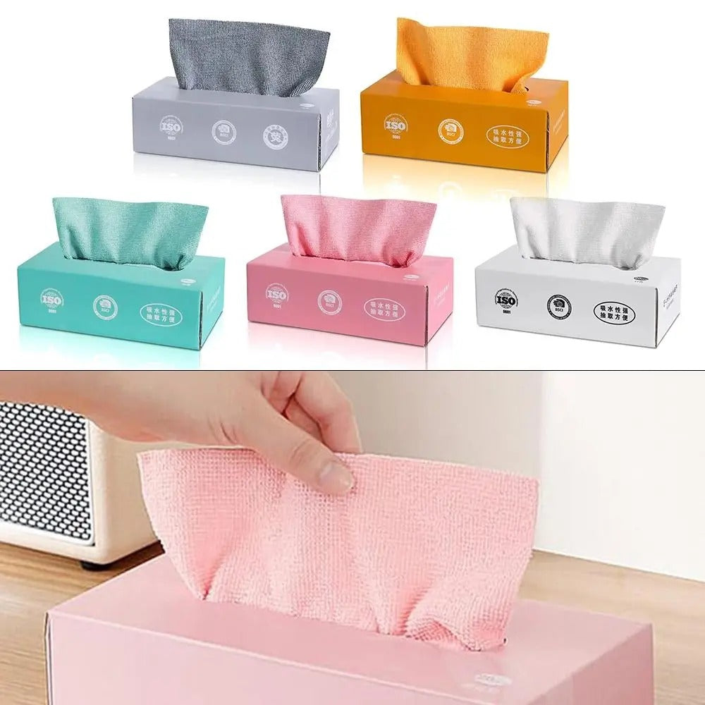Microfiber Towel Reusable Pack of 20 Pcs Box Random Color
