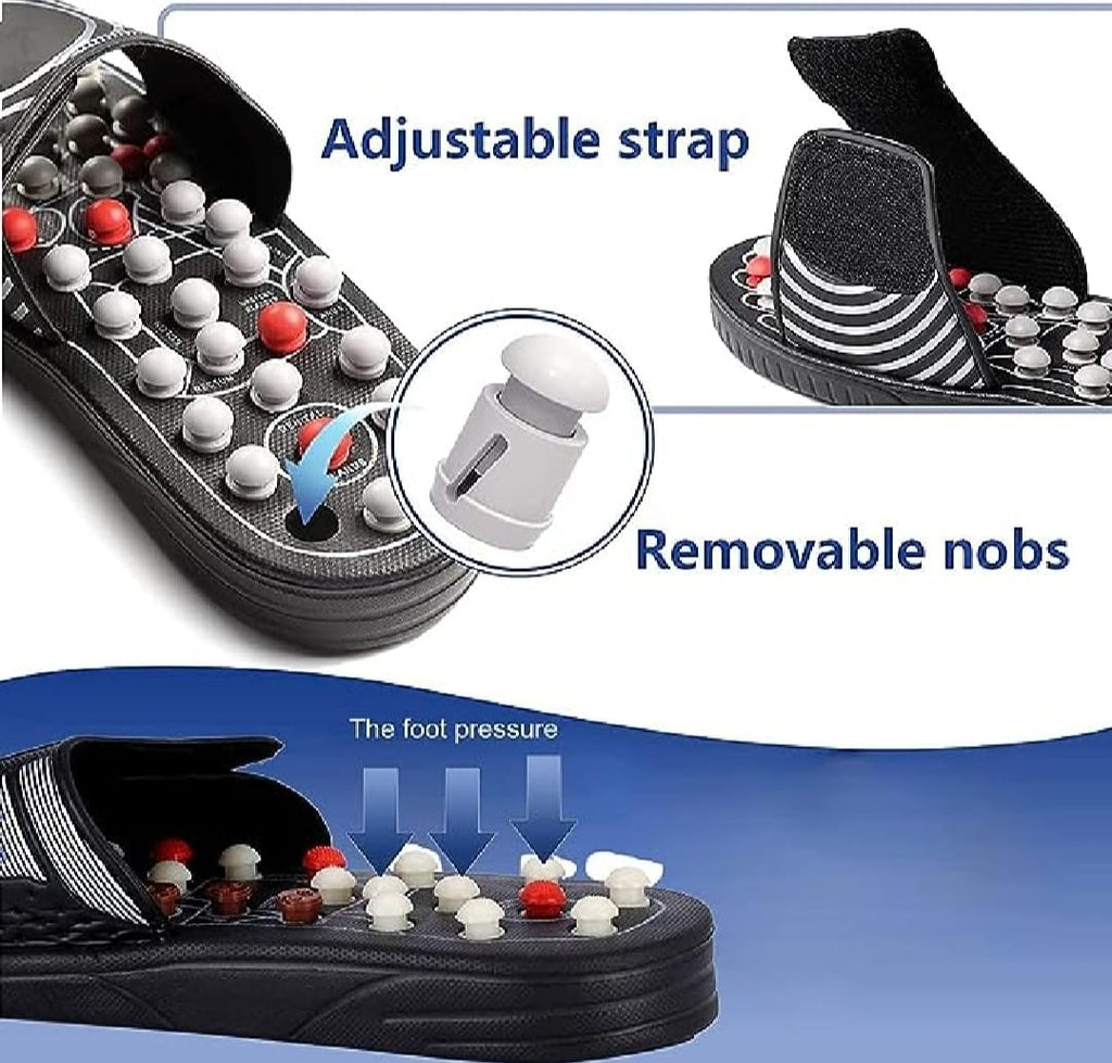 Massage Slippers for Sugar Patients – Foot Therapy Reflexology Sandals with Acupuncture Points & Non-Slip Sole