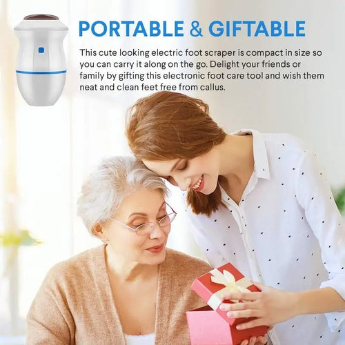 Black Callus Remover with Built-In Vacuum for Dead Skin, Cracked Heels & Calluses, Rechargeable