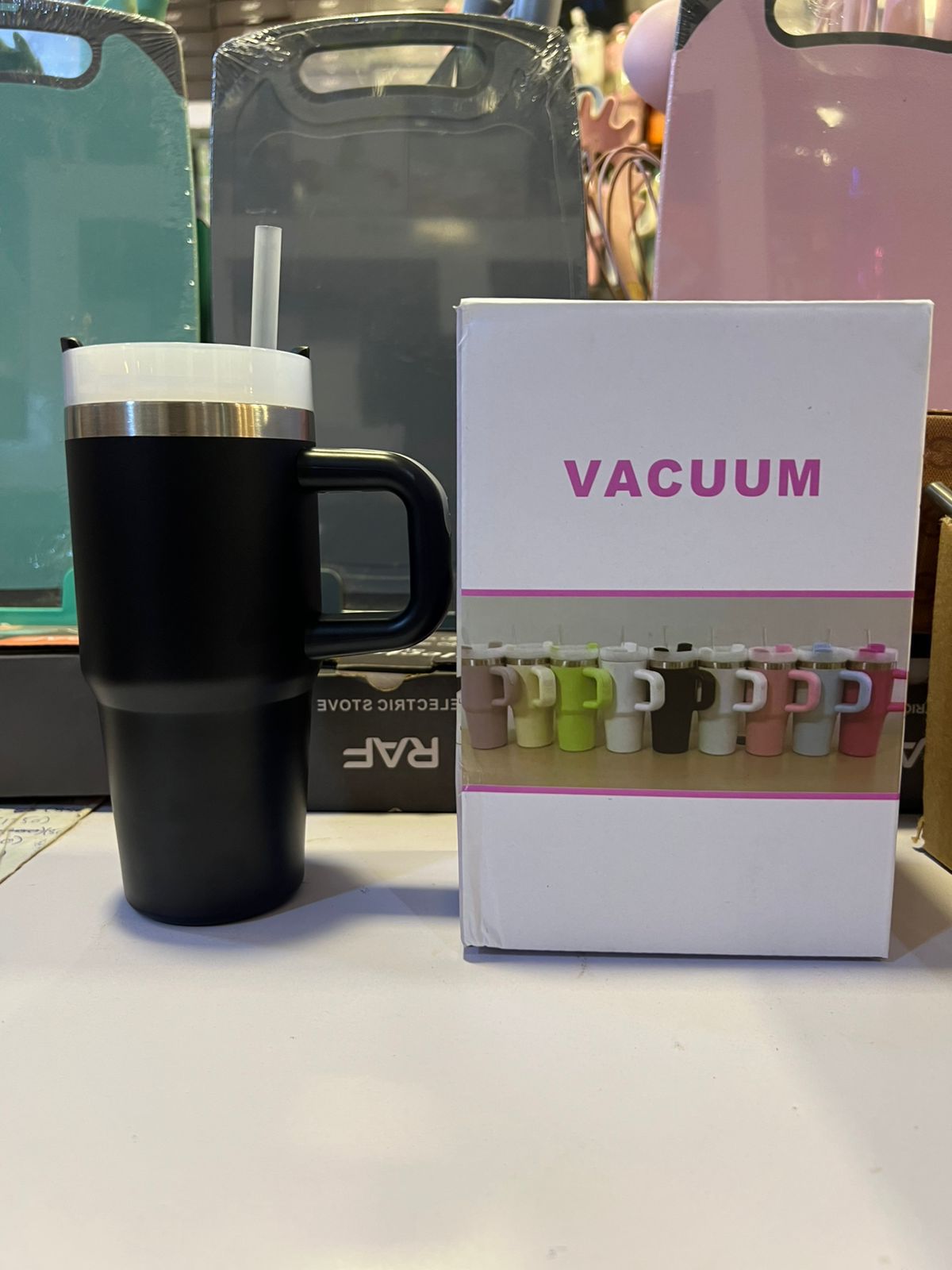 Mini Insulated Tumbler with Handle – with Straw Lid (Hot & Cold) (480ml)