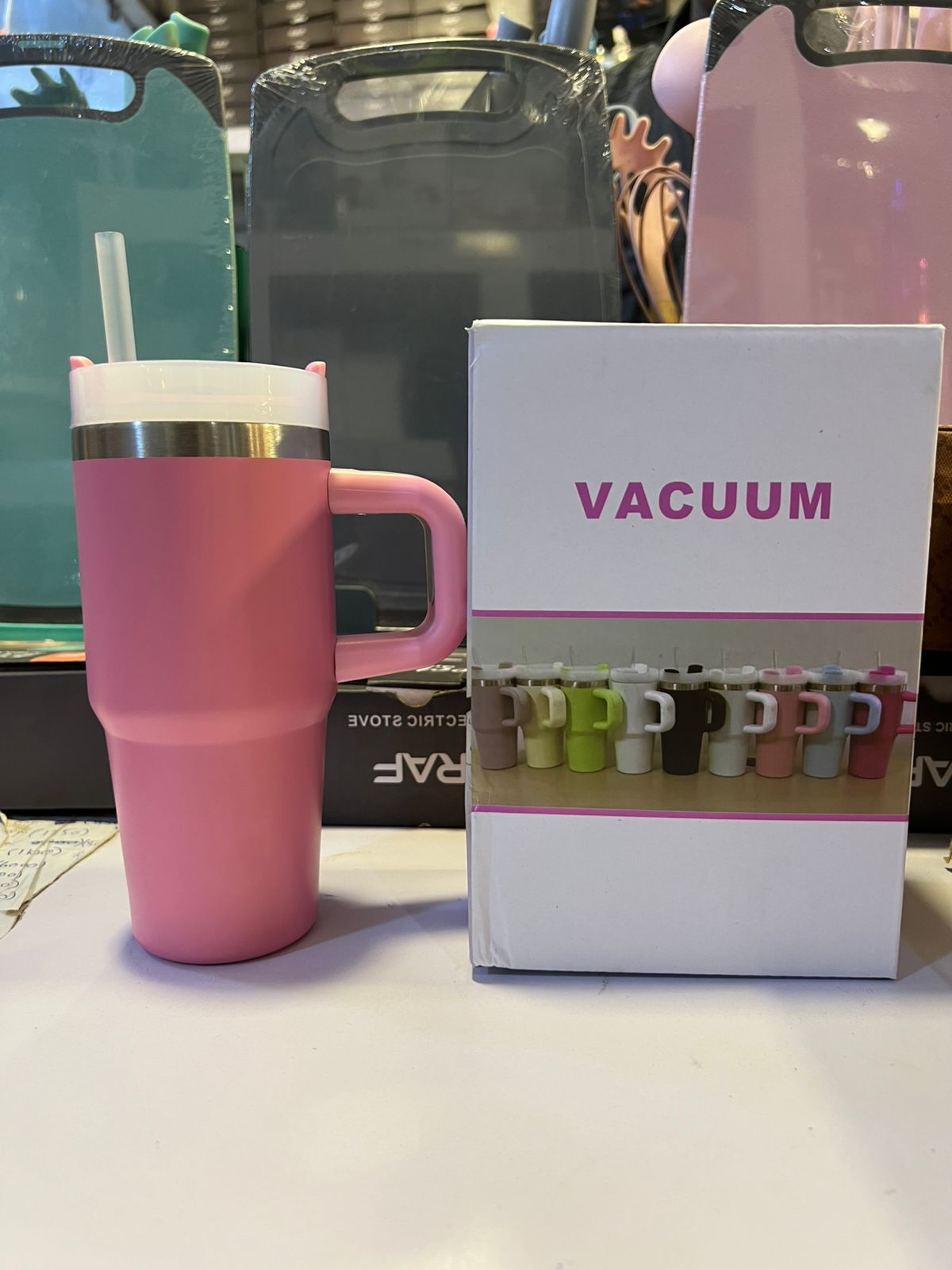 Mini Insulated Tumbler with Handle – with Straw Lid (Hot & Cold) (480ml)