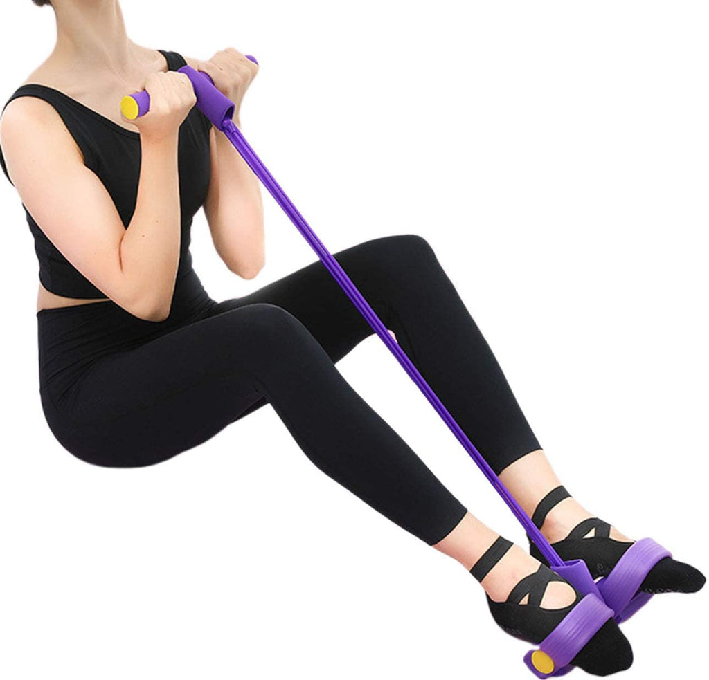 Foot Pedal Resistance Band - Elastic Pull Ropes Tummy Trimmer (Random Colors)