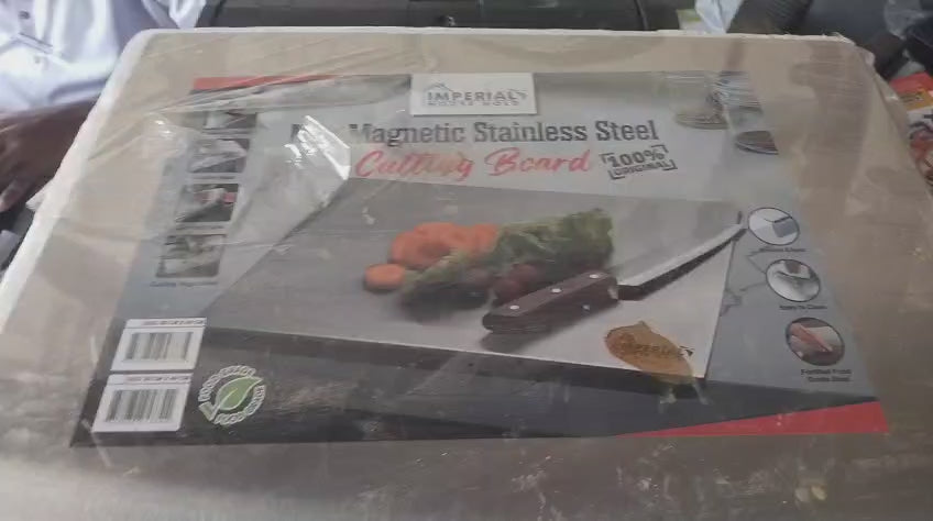 Marble Cutting Board Slab with Pure Stainless Steel Fitting – Non-Magnetic